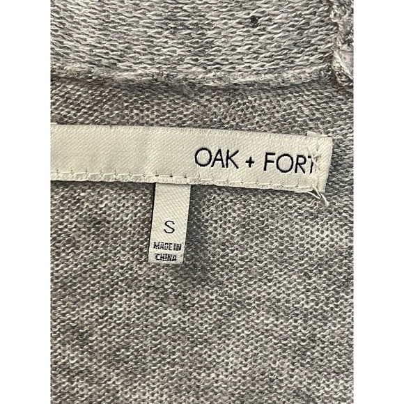 Women’s Oak + Fort Gray Long Open Front Cardigan Sweater Small - Picture 2 of 4